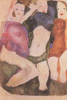 Egon Schiele Three Girls (mk12) France oil painting art